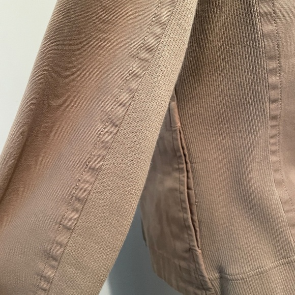 James Perse jacket long sleeve moto jacket cotton blend tan khaki womens small - Picture 4 of 7